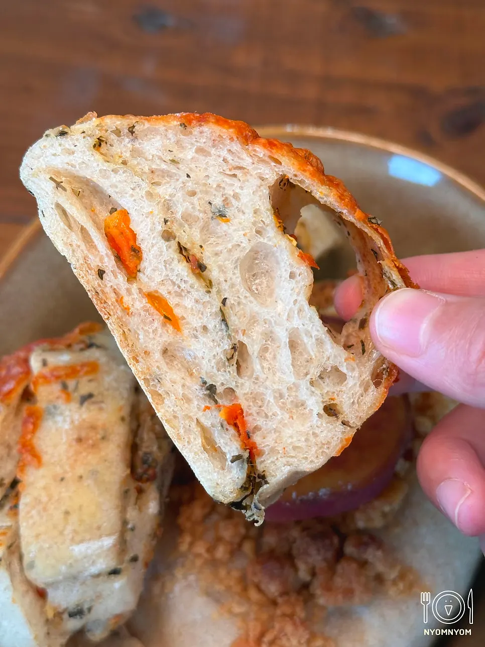 Medium tomato basil cheese ciabatta
