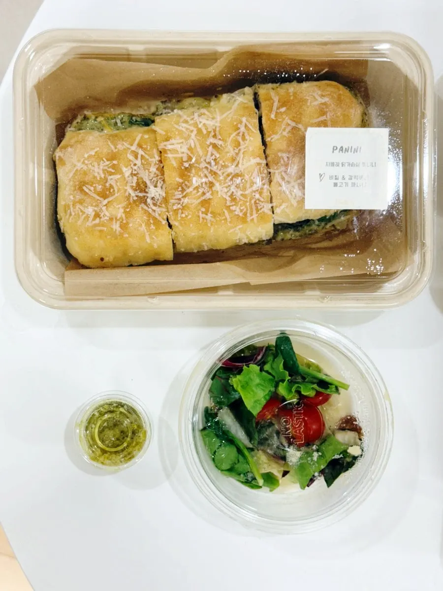 Sandwiches and panini packed in a takeout box