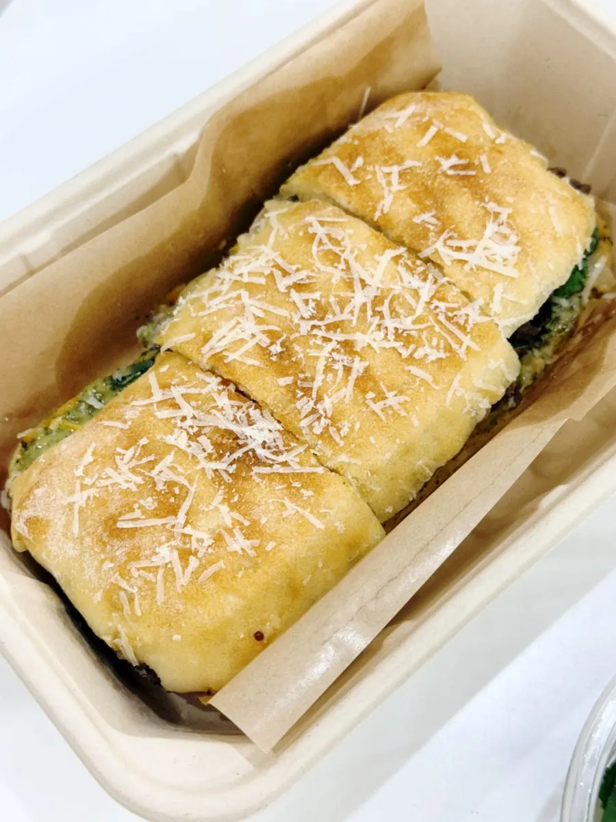 Panini filled with bulgogi and vegetables