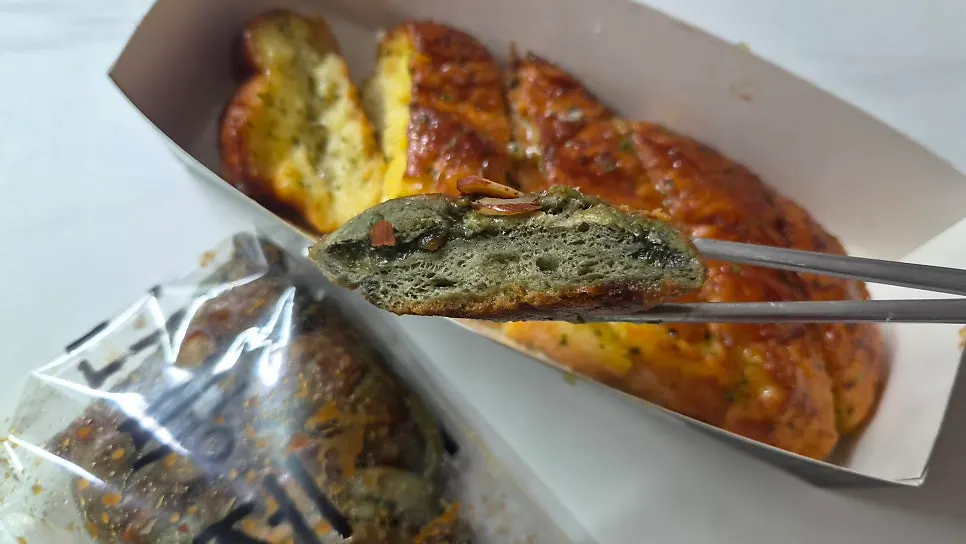 Garlic baguette with garlic butter soaked in