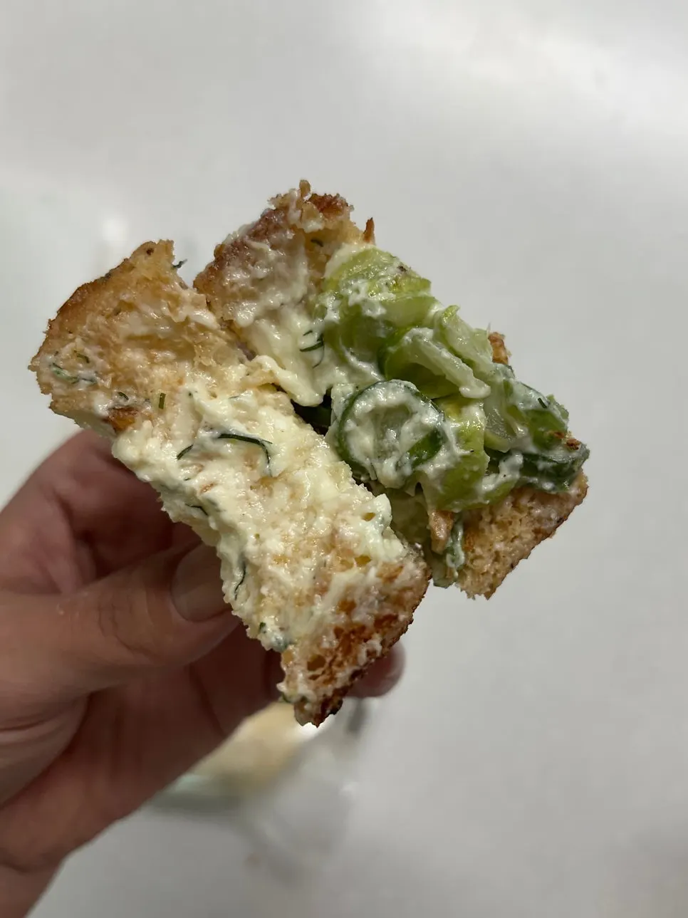 A single cucumber baguette from Mandong Jegwa