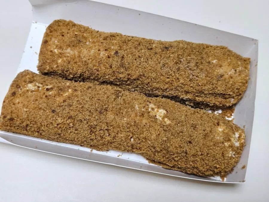 A bite taken out of the cappuccino bread