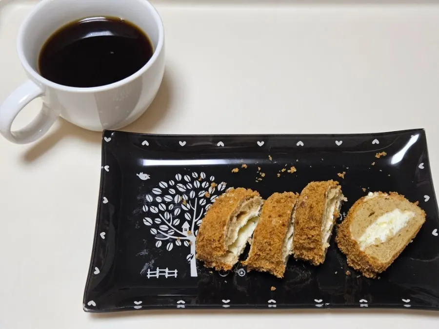 Two long pieces of cappuccino bread