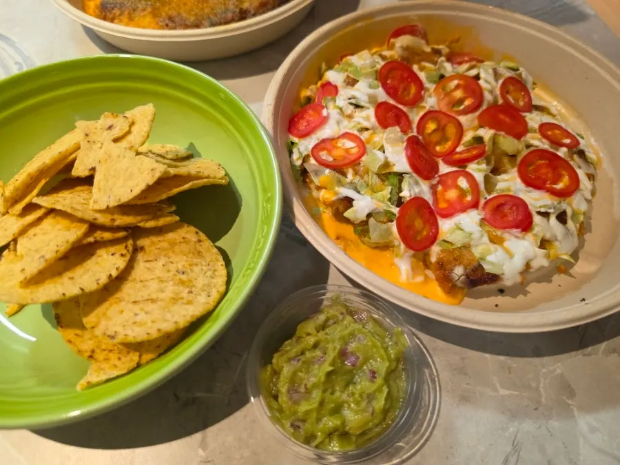 MANDOO BAR takeout containers opened up at home