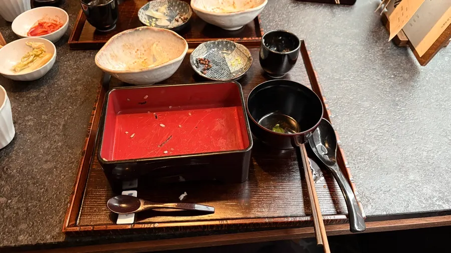 Manmok's eel eaten with just wasabi on top