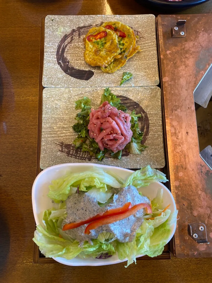 Basic table spread with 10 side dishes