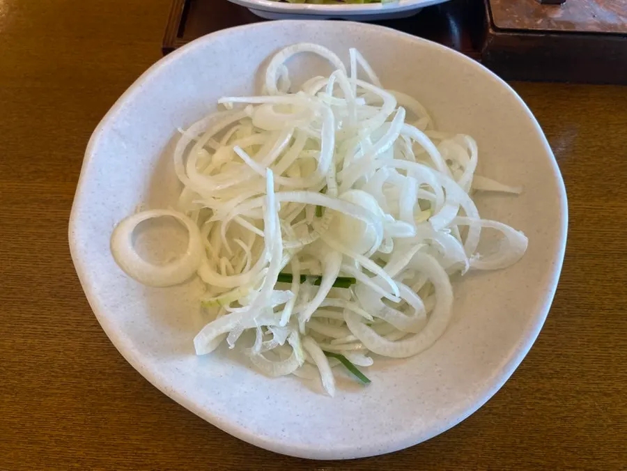 Sesame oil sauce loaded with onion
