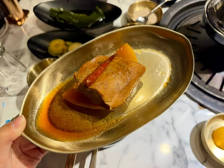 Braised mackerel served as a basic side dish