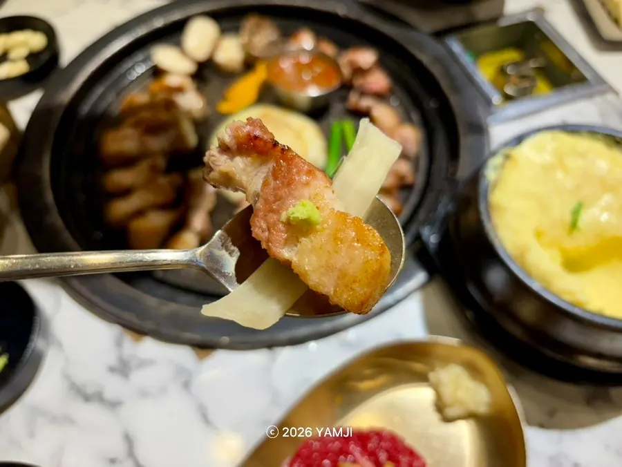 A juicy piece of pork belly