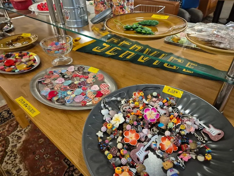 Café interior with decorative props and displays