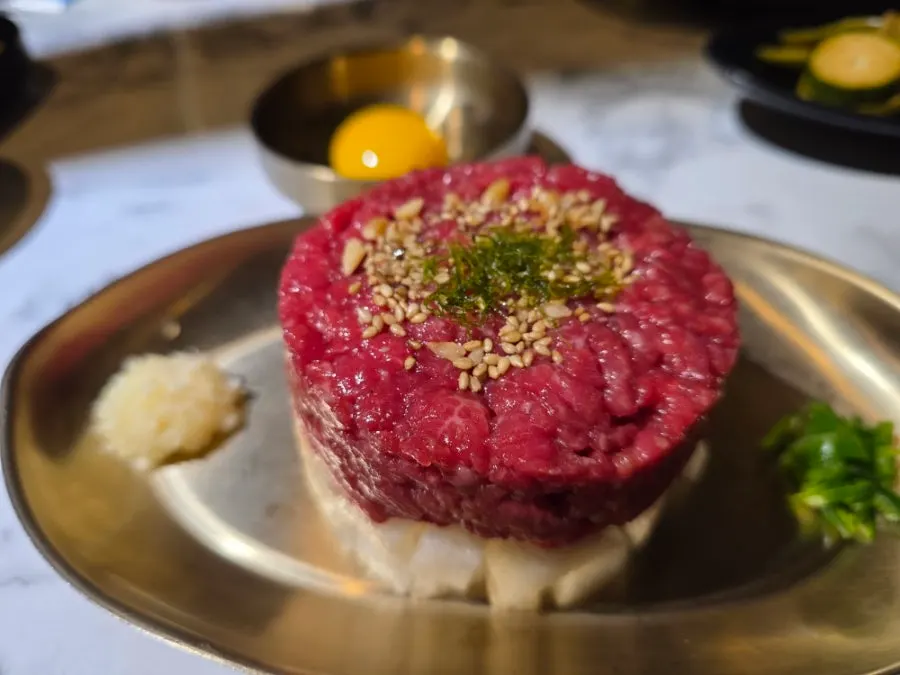 Wagyu grilled by a staff member
