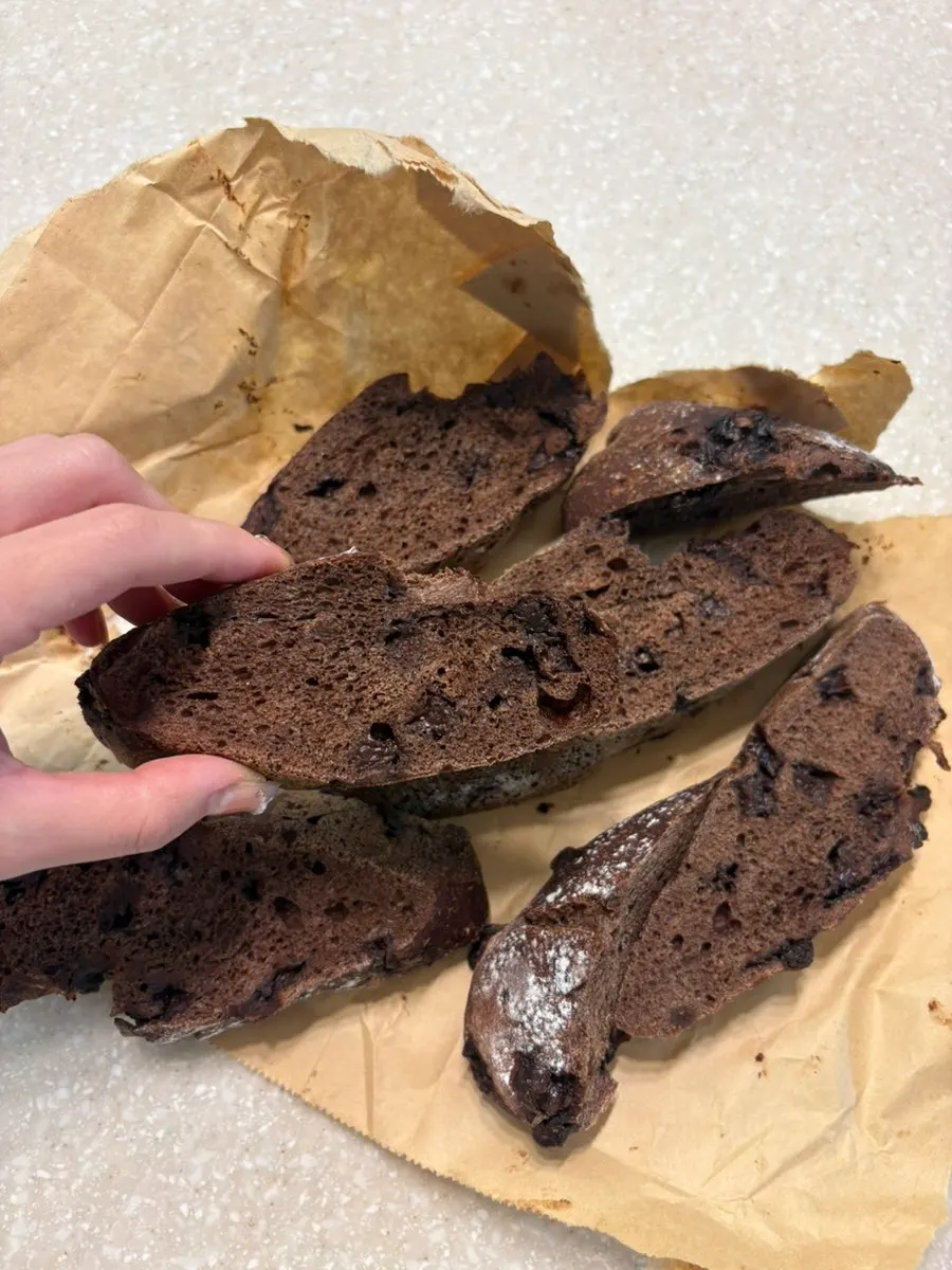 Valrhona chocolate baguette cut and packaged