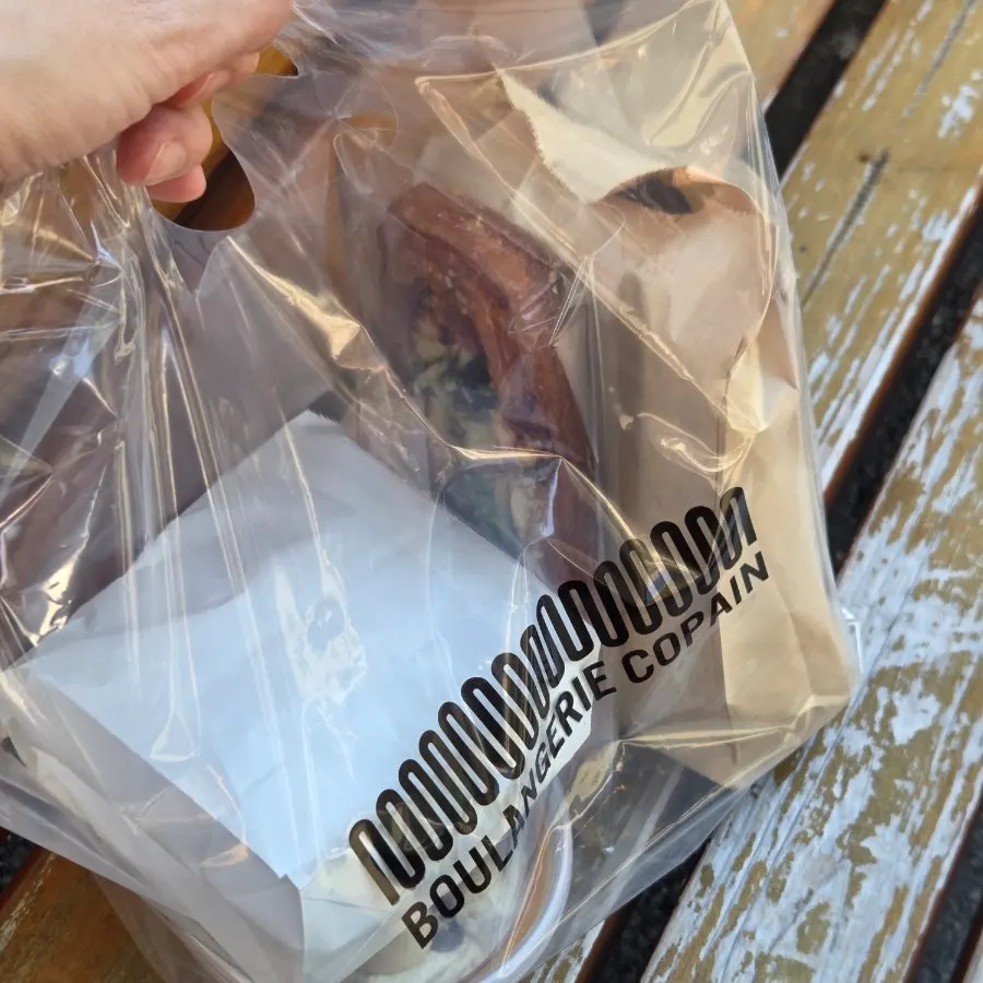 Bag of bread packed to go from Boulangerie Copain