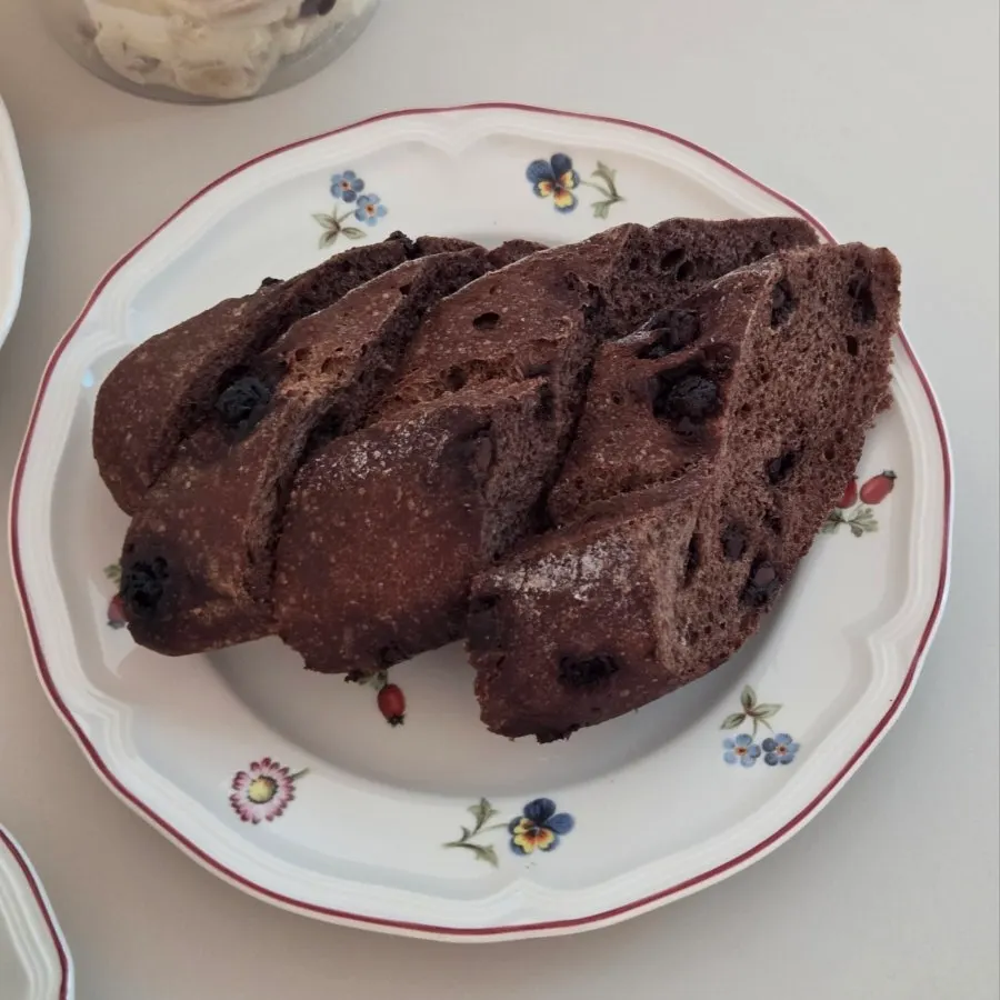 Valrhona chocolate baguette plated