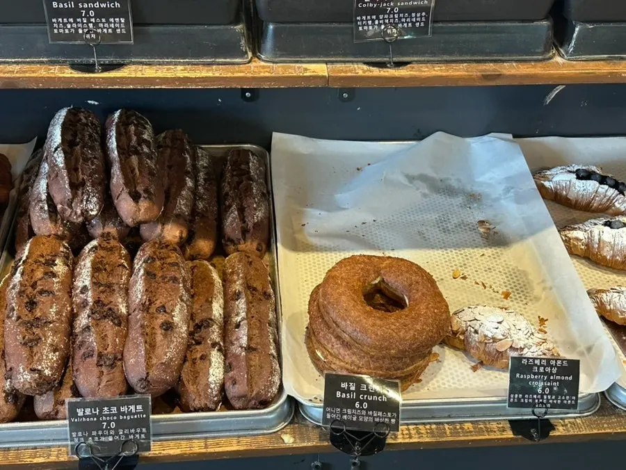 Selection of croissants on display