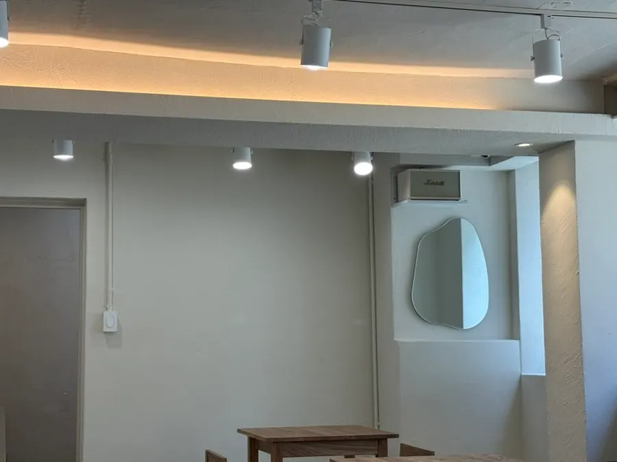 Modern, simple café interior space