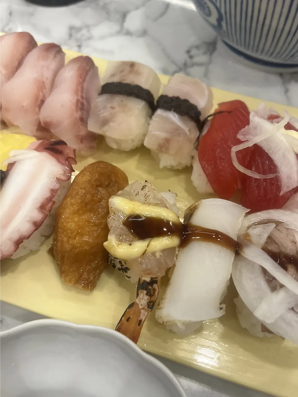 Live fish sushi selection