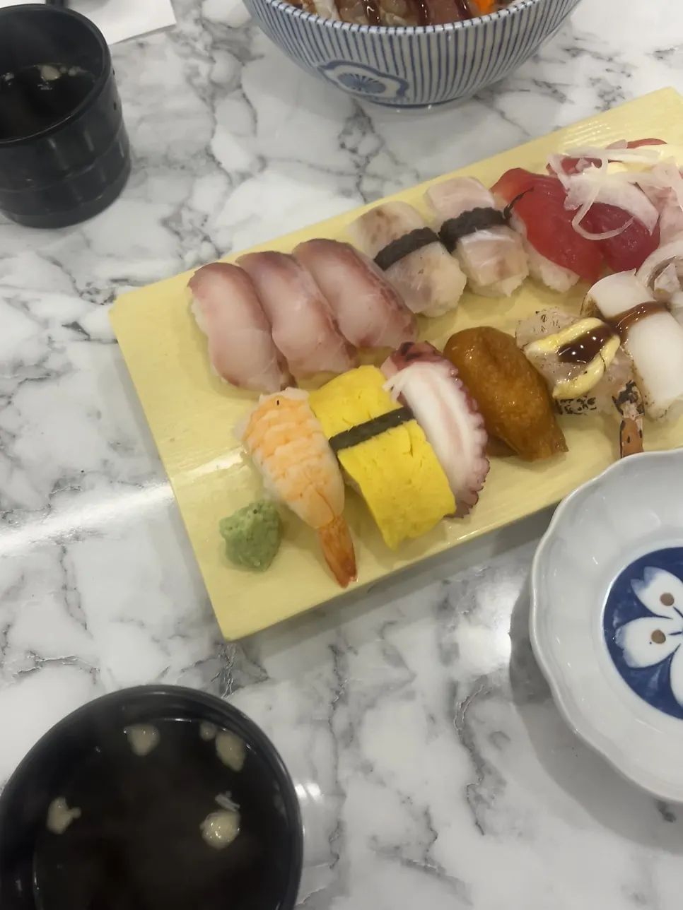 Live fish sushi selection