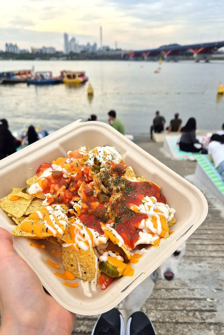 Macho Nacho piled high with cheese and toppings