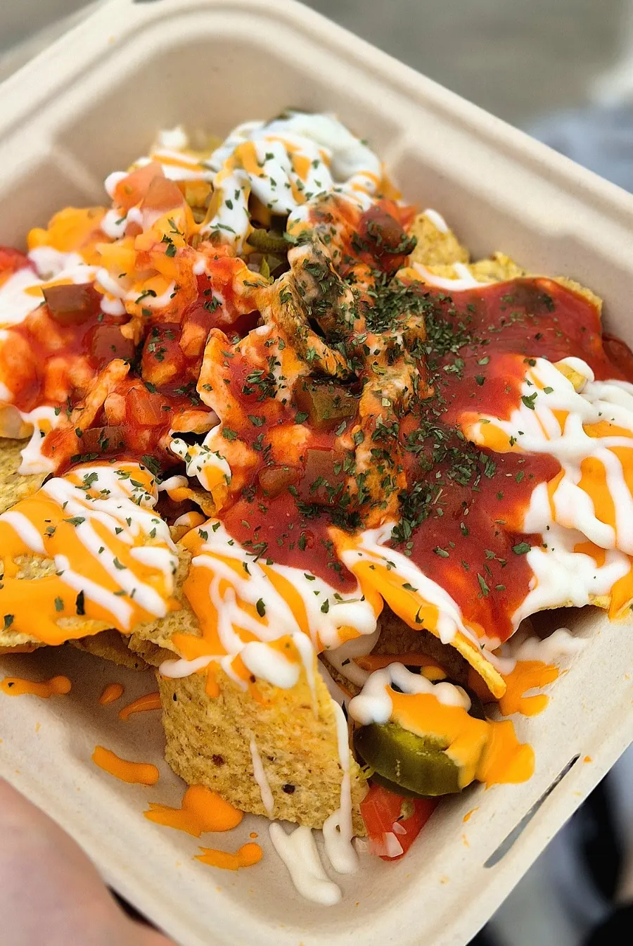 Enjoying nachos as a picnic meal at Mangwon Hangang Park