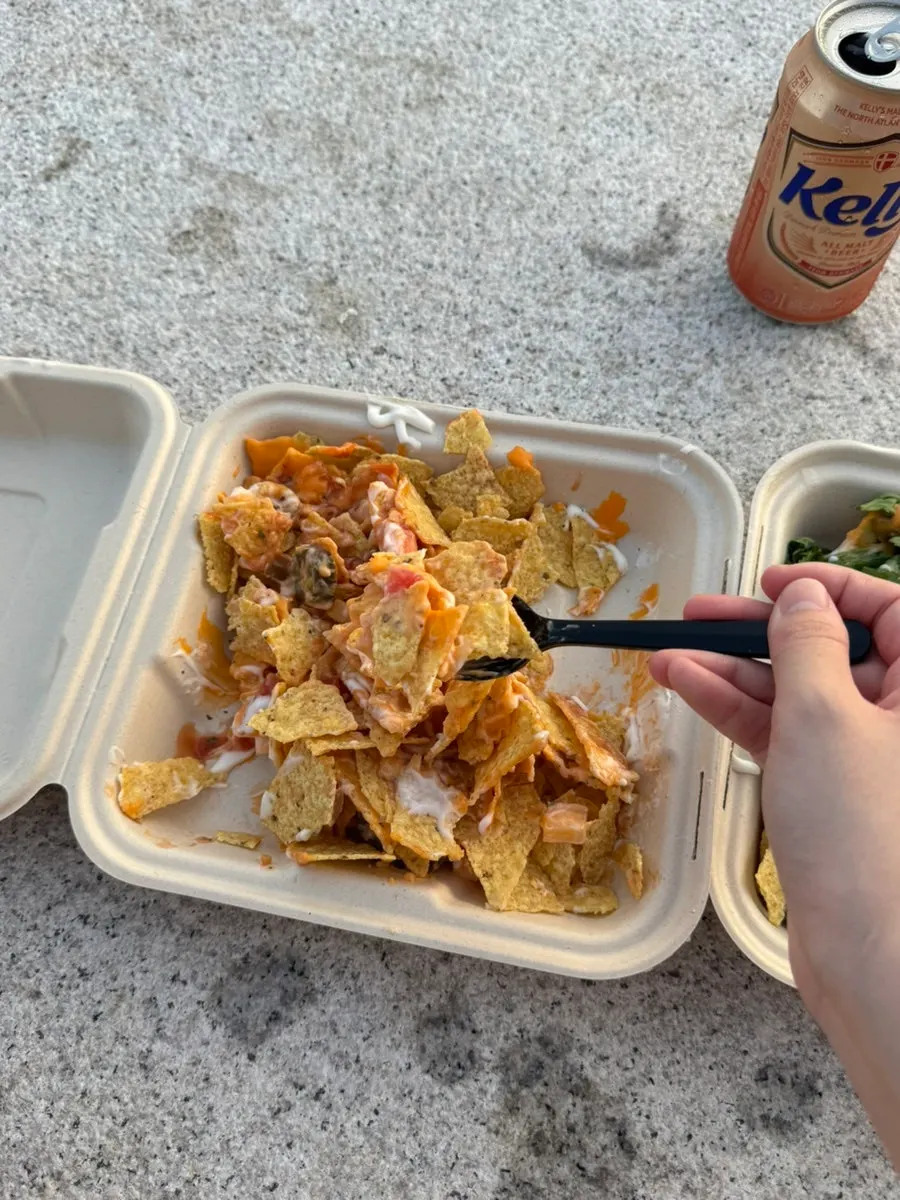 Macho Nacho topped with cilantro