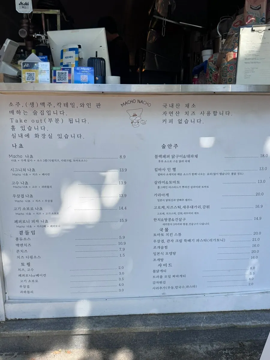 Entrance of Macho Nacho near Mangwon Hangang Park