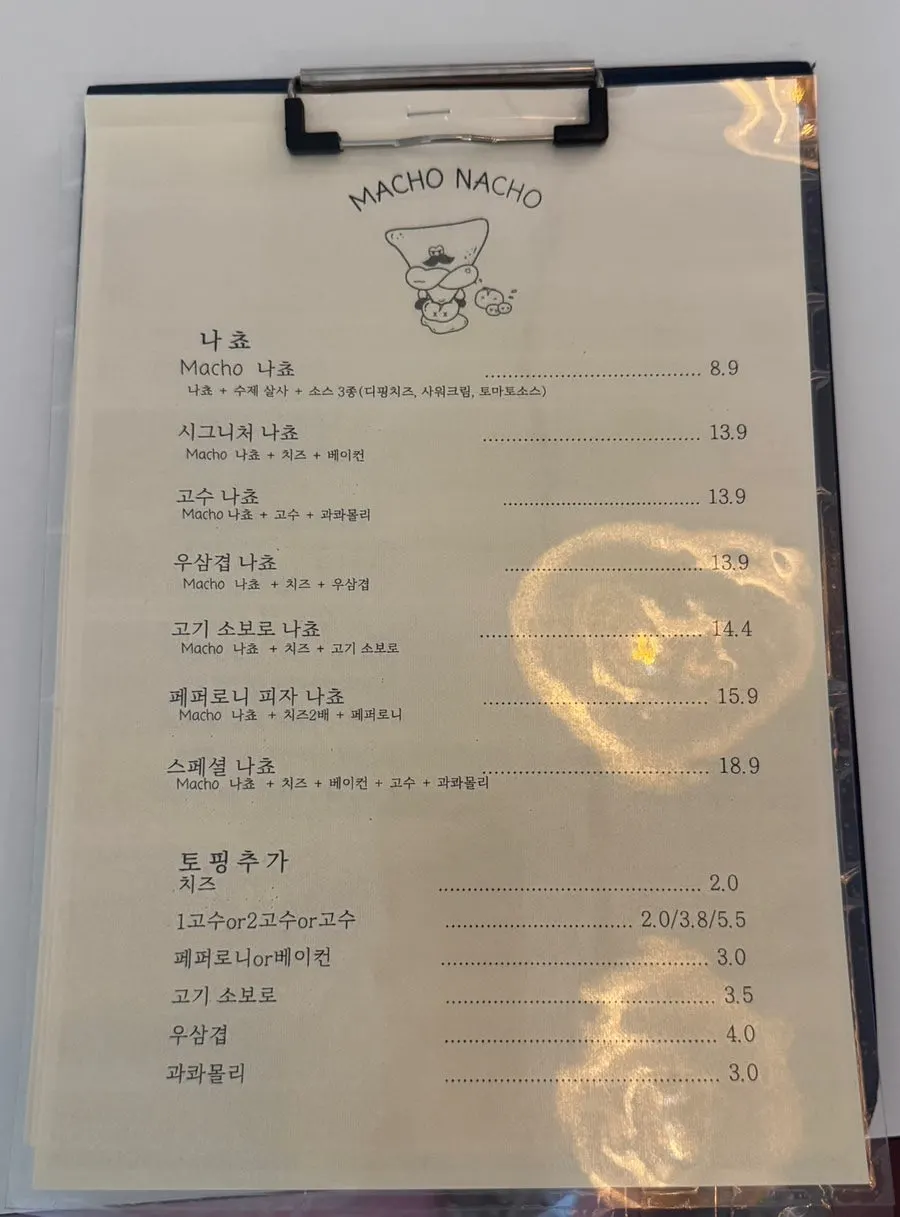 Sign in front of Macho Nacho