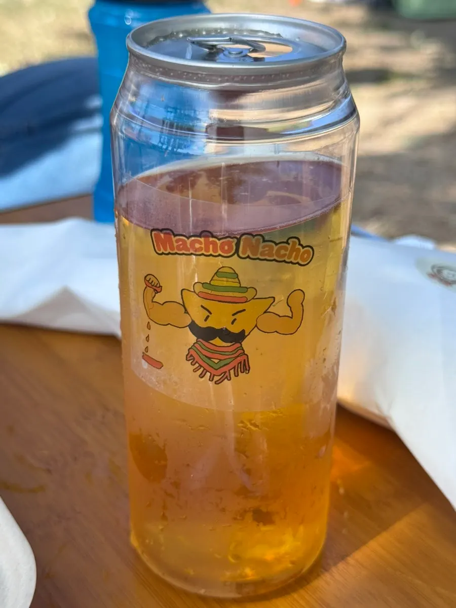 Nachos and draft beer enjoyed during a Han River picnic