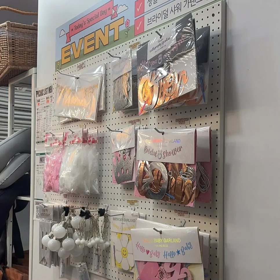 Picnic baskets and tables displayed in the store