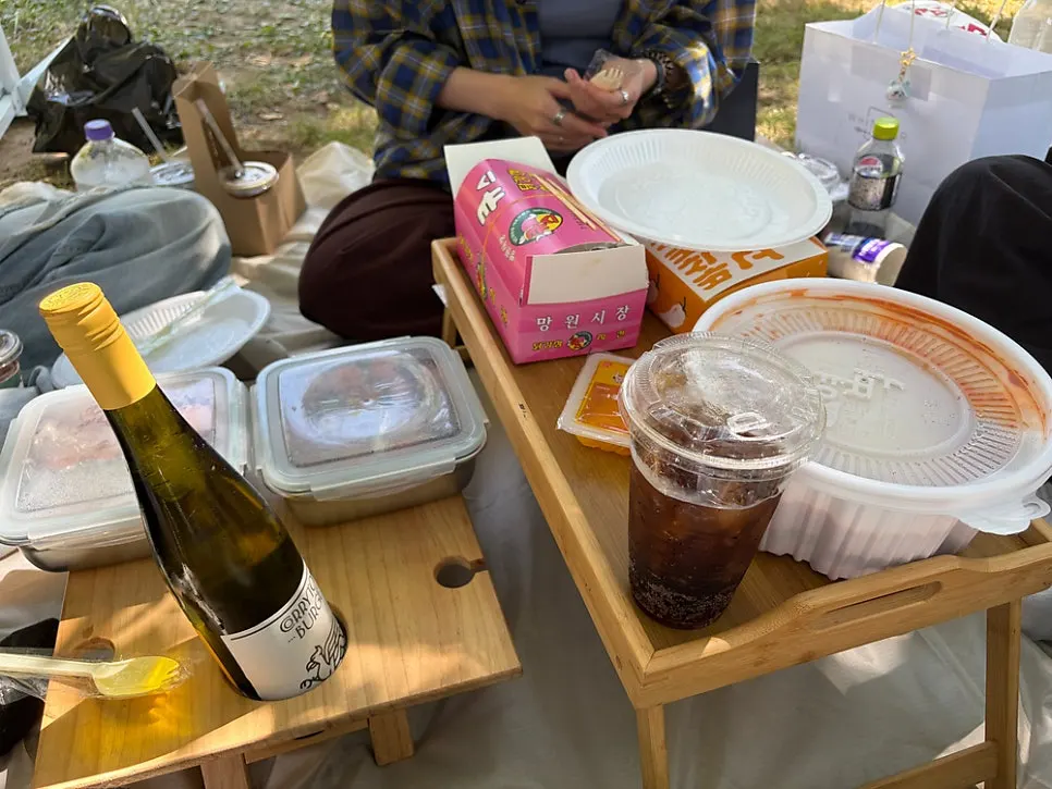 Laying out market food on the table