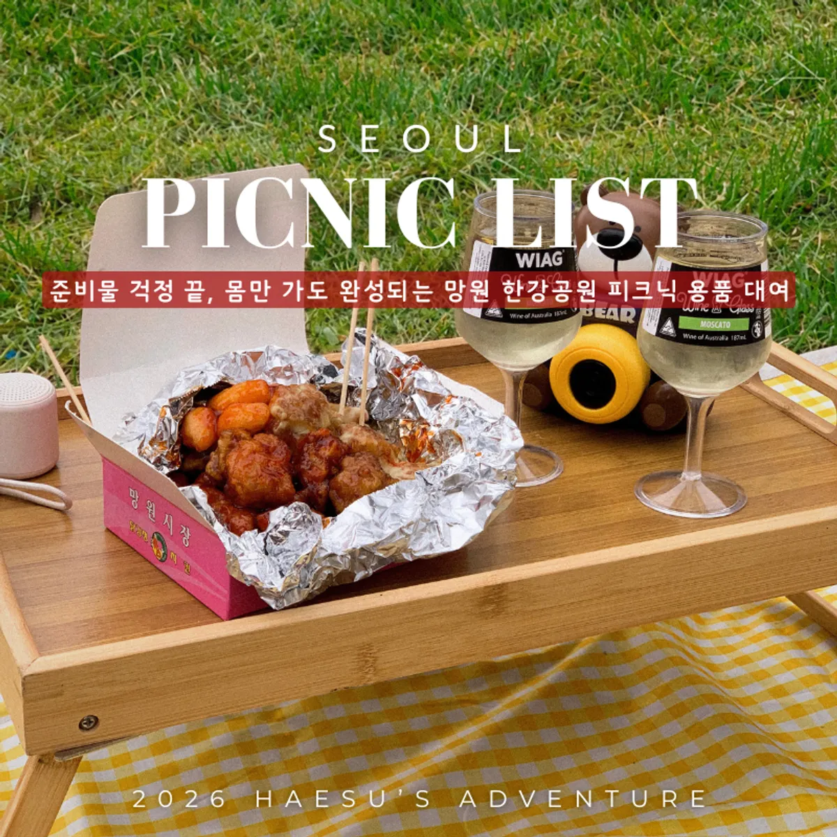 Main image of the picnic setup rented from Picnic List at Mangwon Han River Park