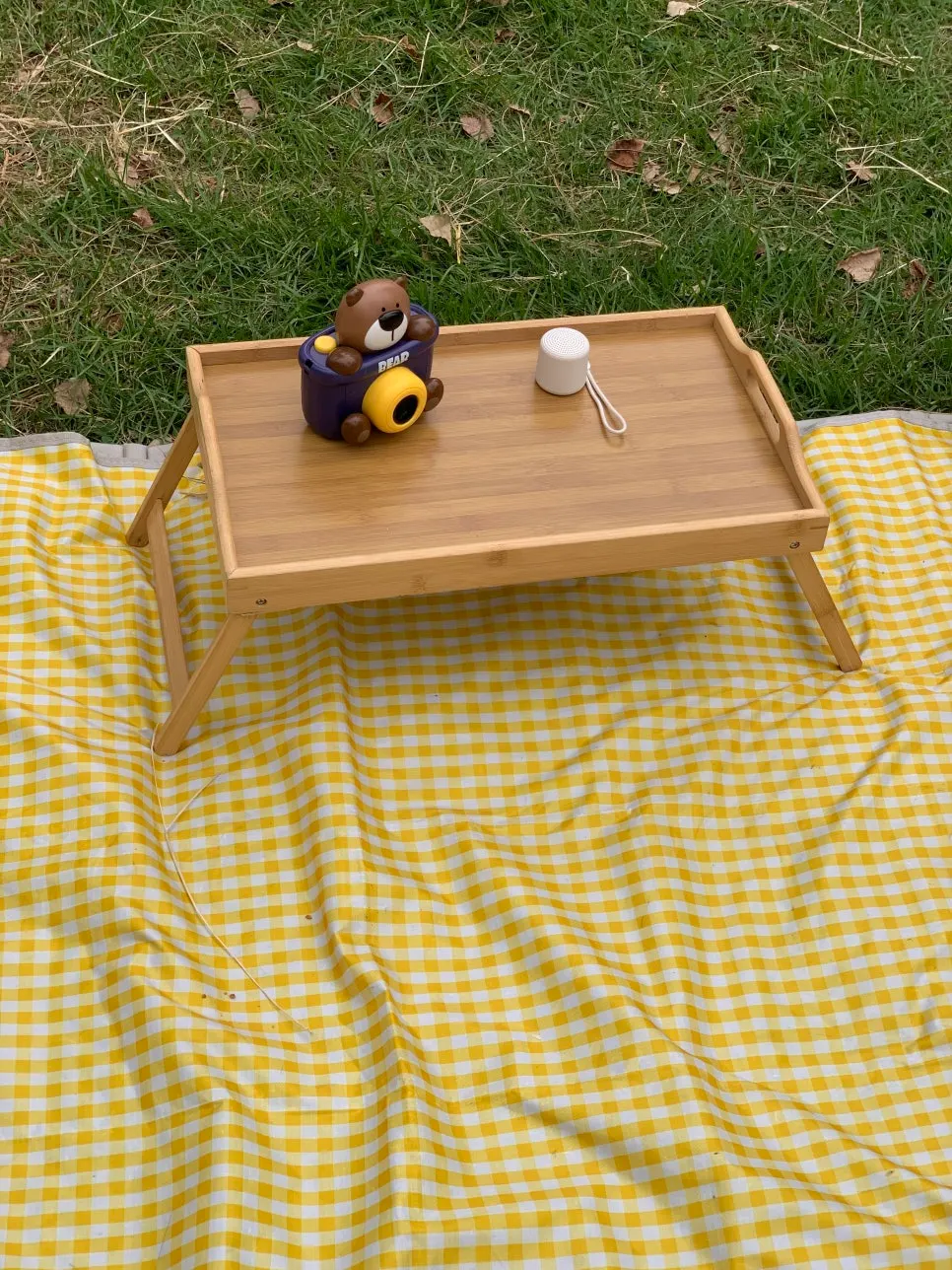 Picnic spot with the embossed mat and L-size mat laid out