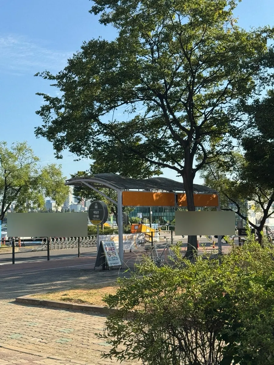 Delivery pickup zone at Mangwon Han River Park