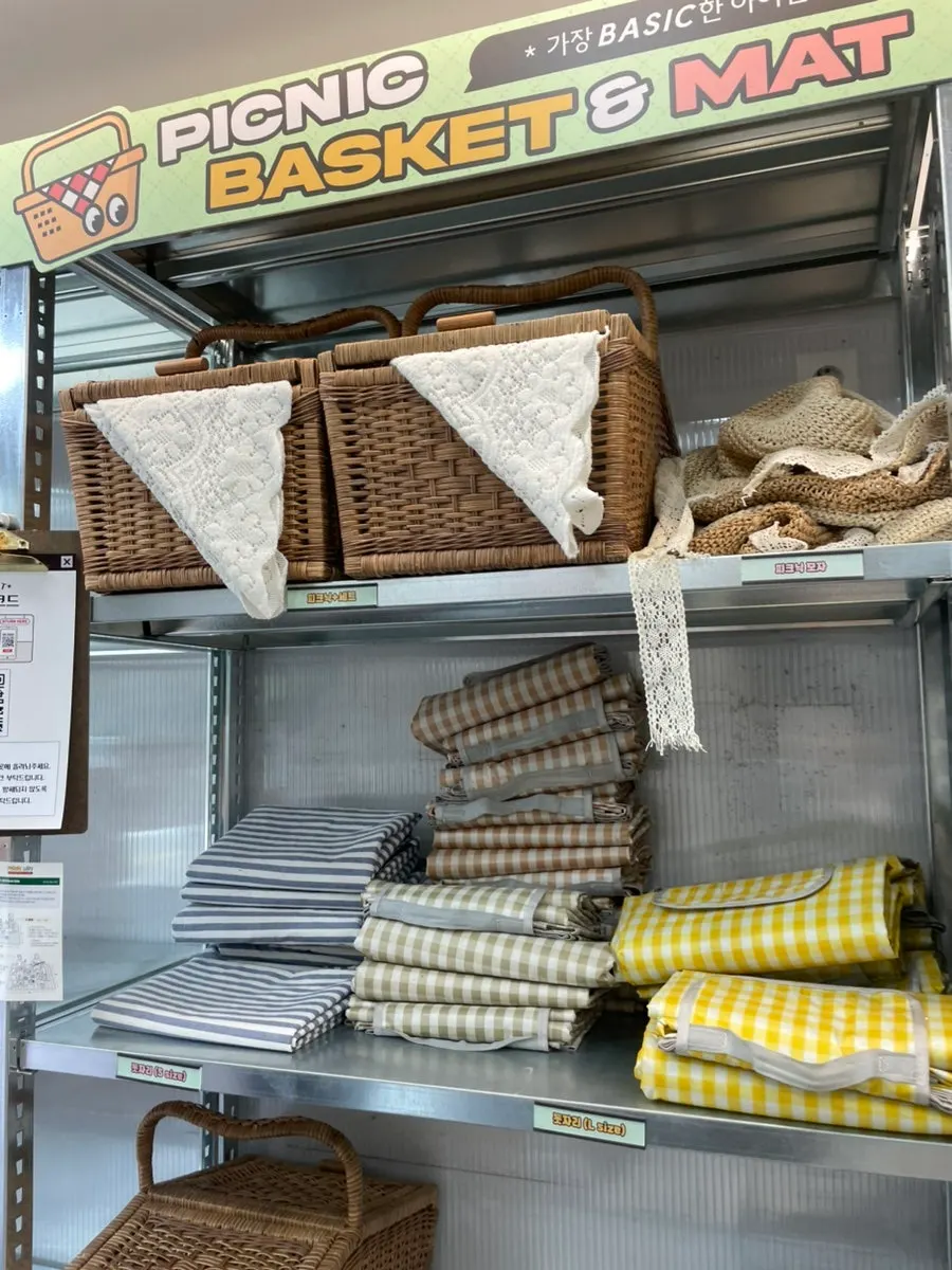 Inside the shop filled with picnic props