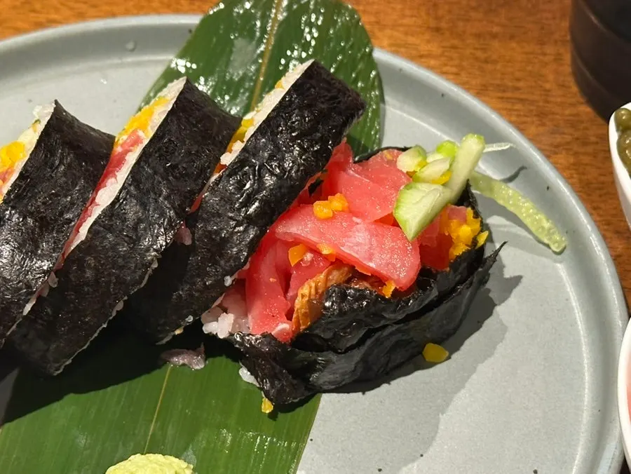 The tuna-packed end piece of the futomaki