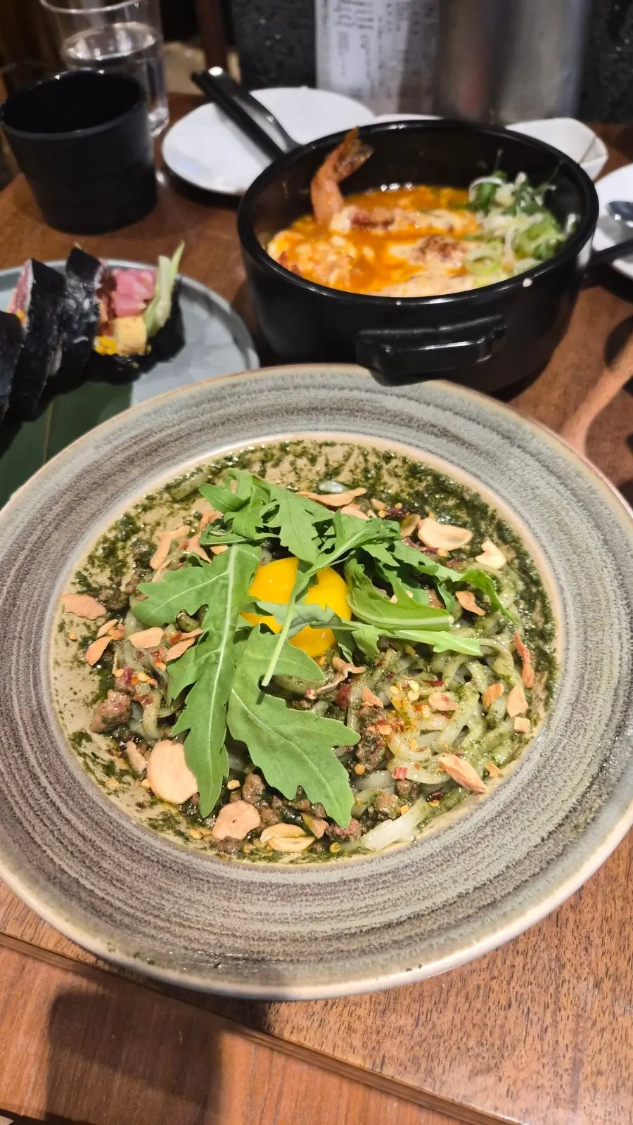 A bowl of basil soba at Padong