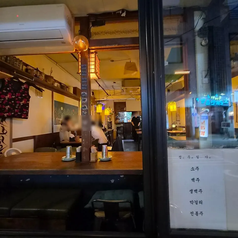 Jeongju Ilga's window seat overlooking the street