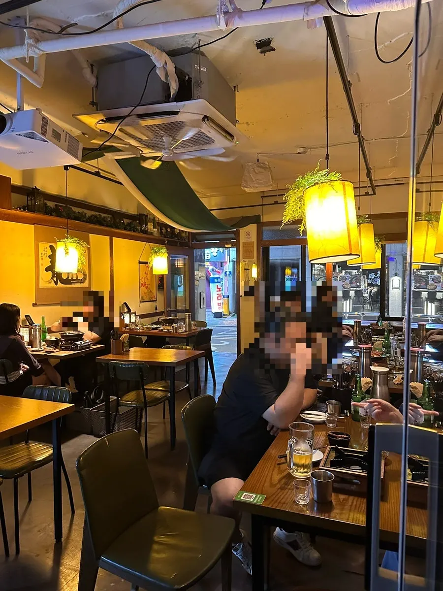 Stylish interior of the Korean bar Jeongju Ilga