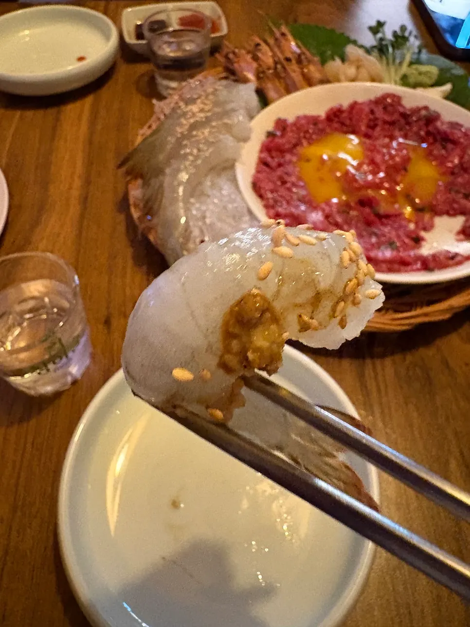 살이 통통한 당일바리 생새우 회