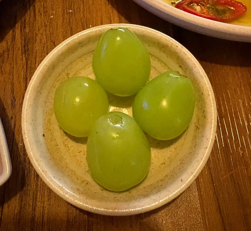 마무리 후식으로 나온 청포도