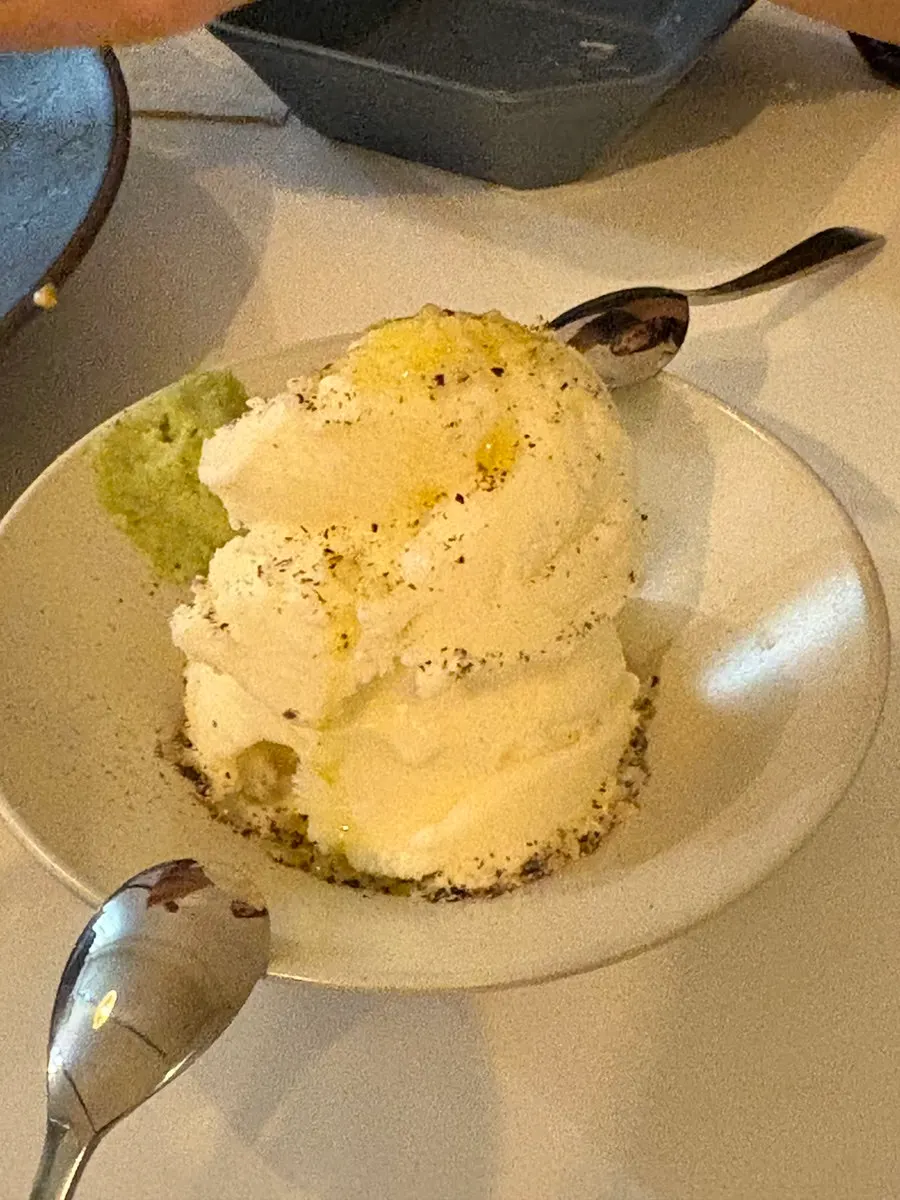 Side ice cream with wasabi