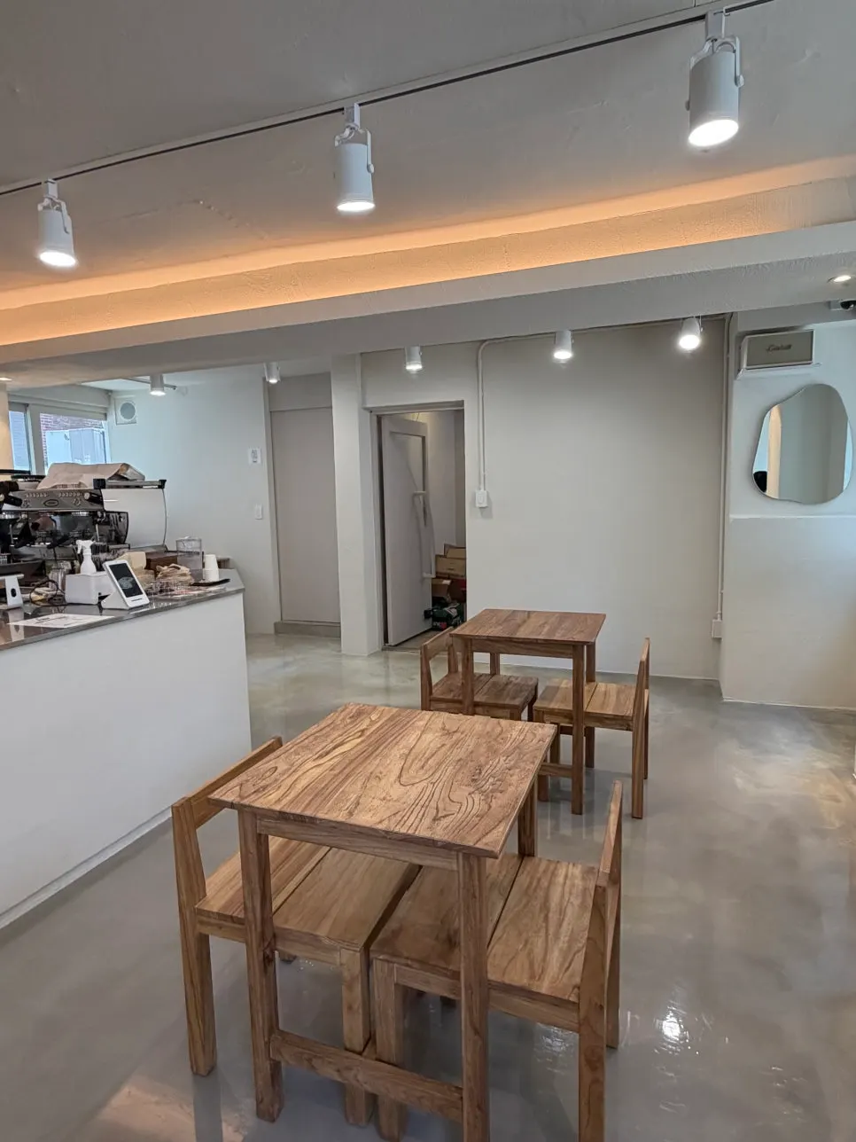 Window seating area inside the café with natural light