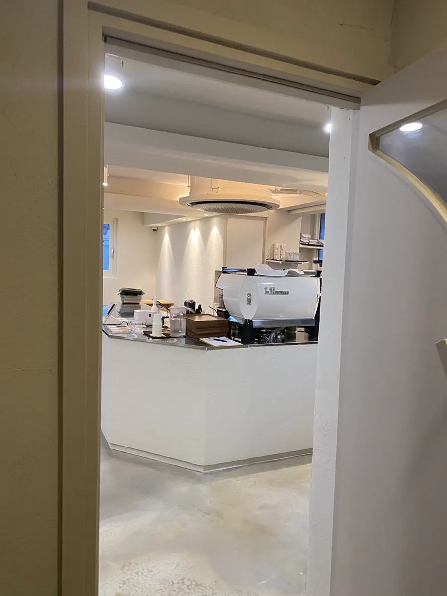 Entrance of the red brick building housing PICT Roastery Mangwon Branch