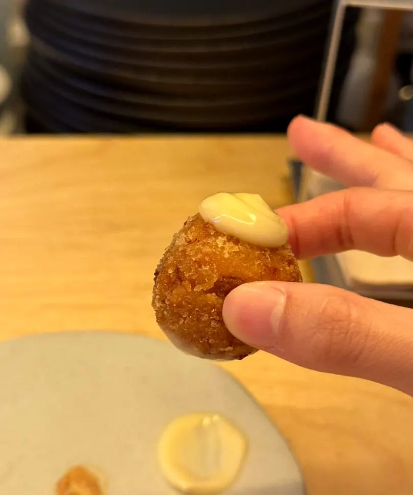 Endive and arancini amuse-bouches