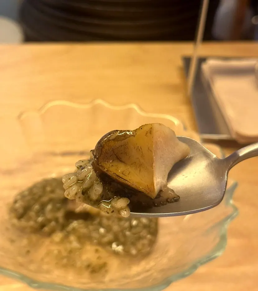 Taean Kim Jangsu seaweed risotto and abalone