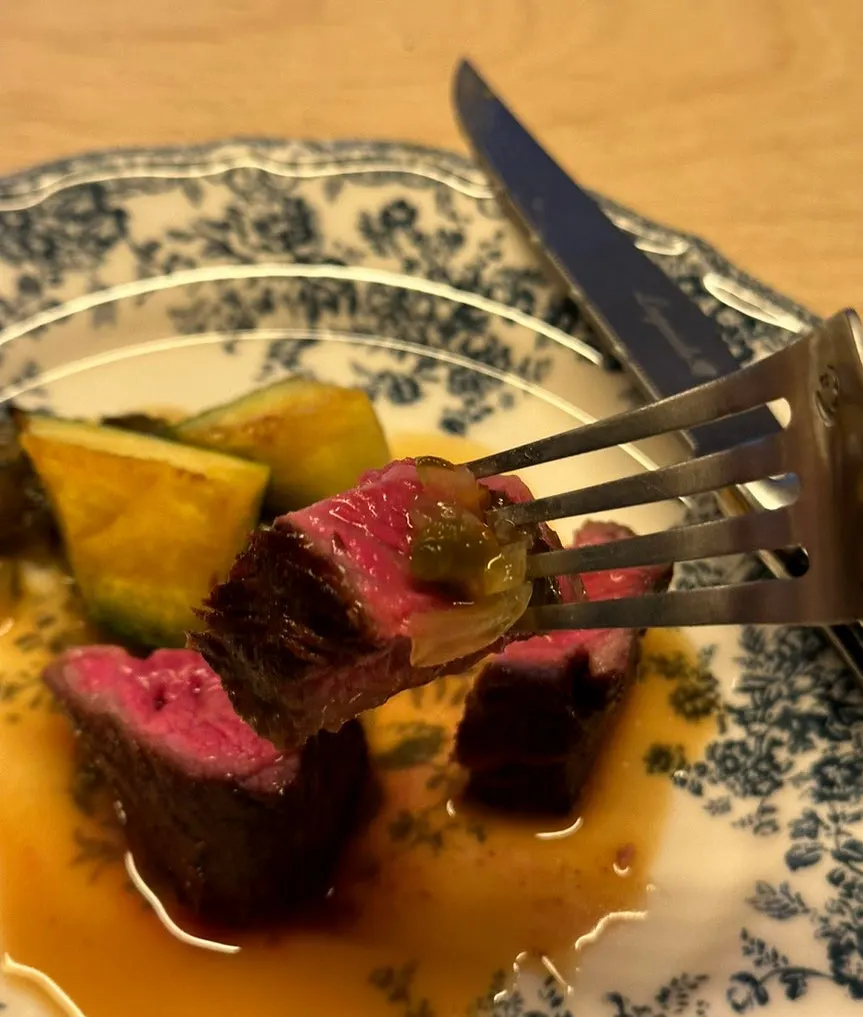 Noju's chuck flap tail steak main course