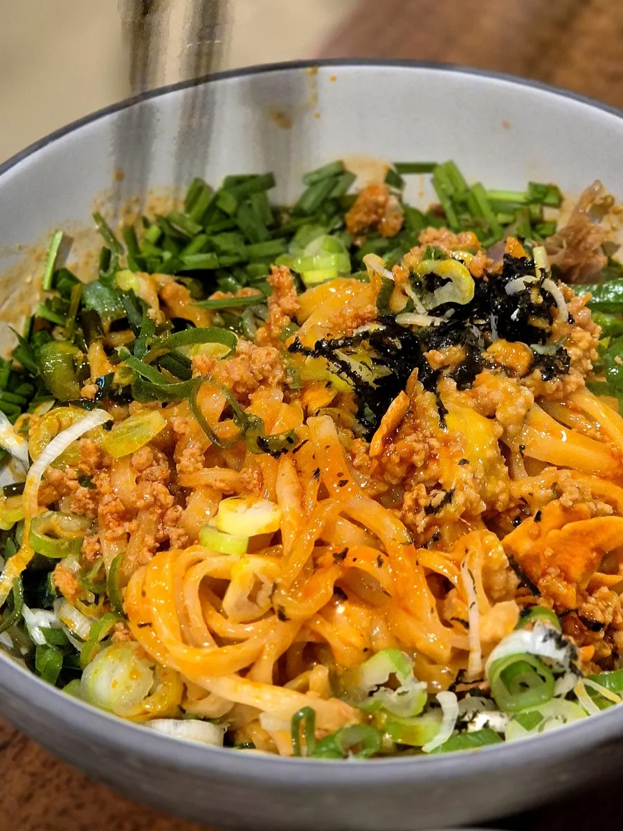 Mazesoba with special sauce and black vinegar