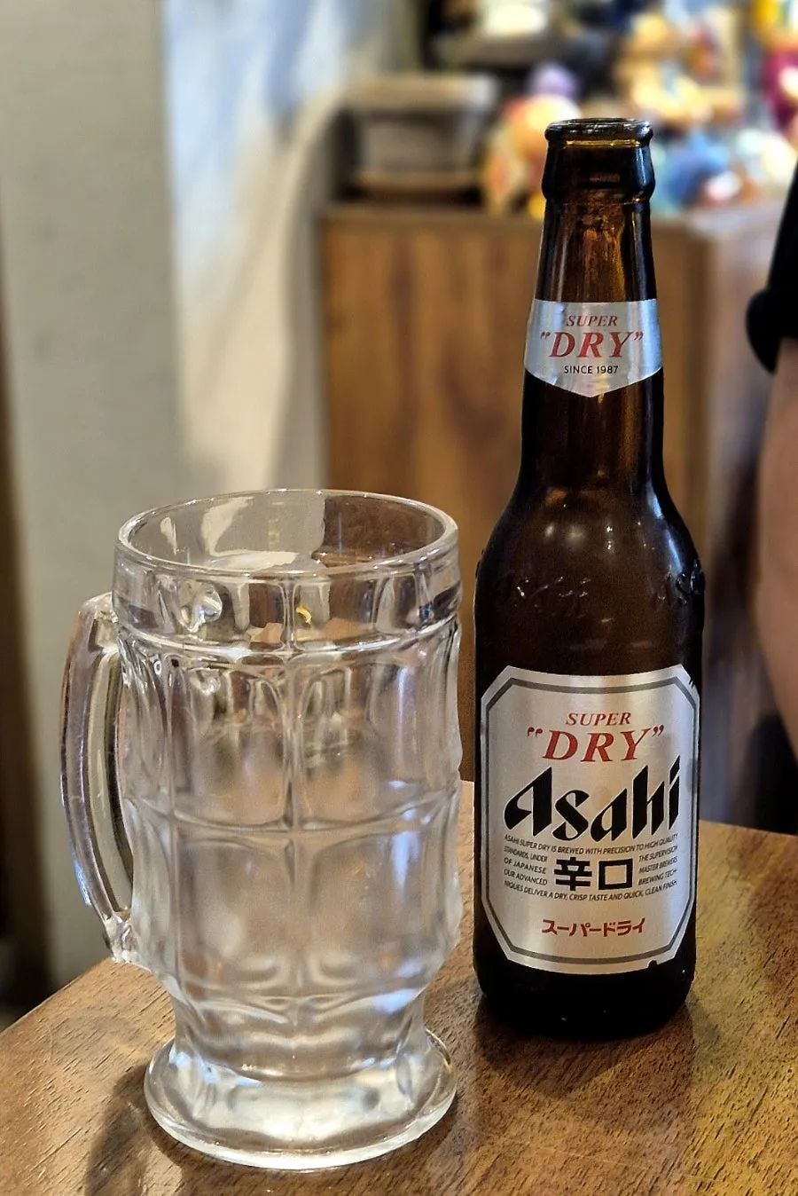 Asahi beer ordered after the mazesoba meal