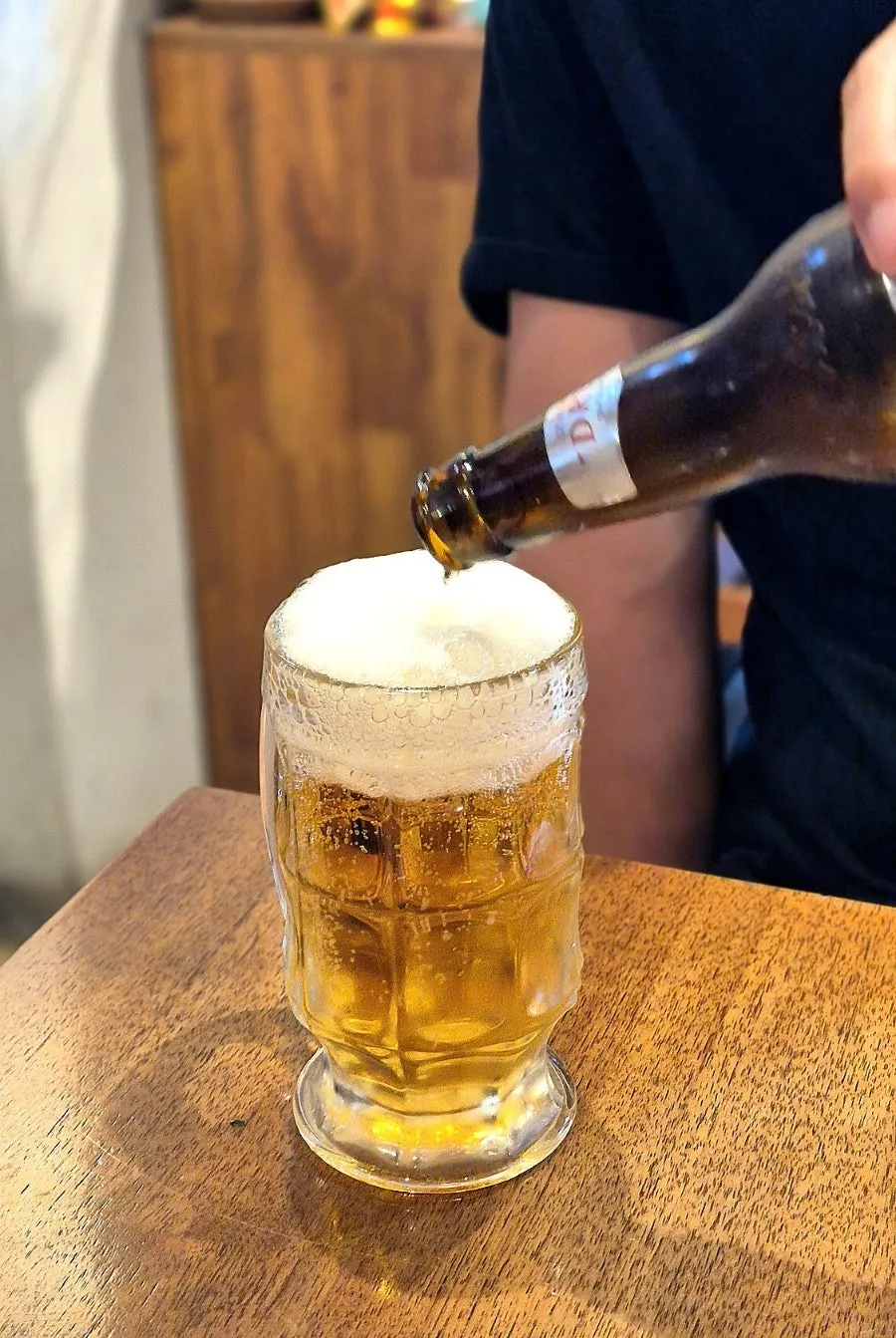 Japanese meal and beer at Padong