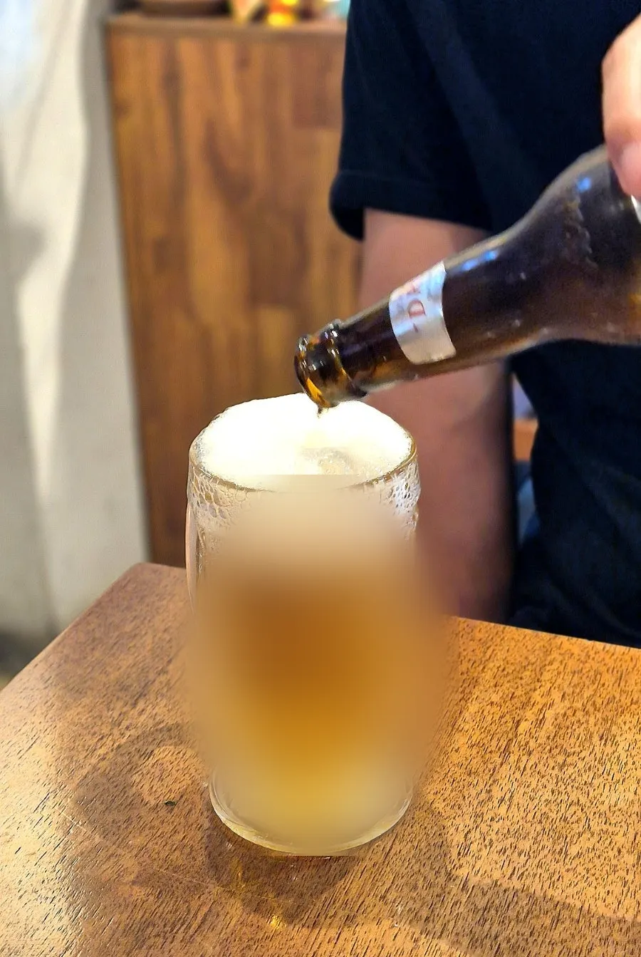 Japanese meal and beer at Padong
